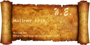 Wallner Erik névjegykártya